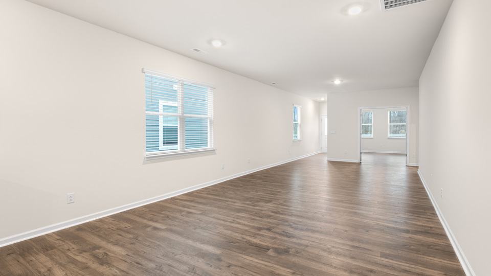 Living area with revwood flooring