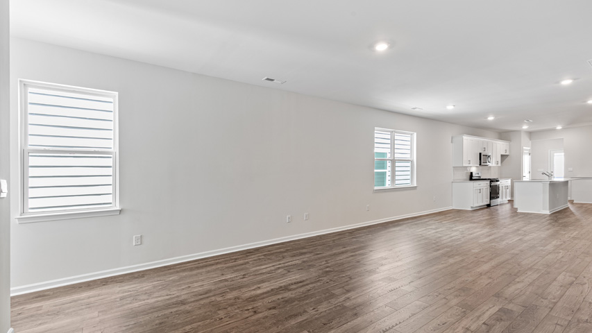 Living area with revwood flooring