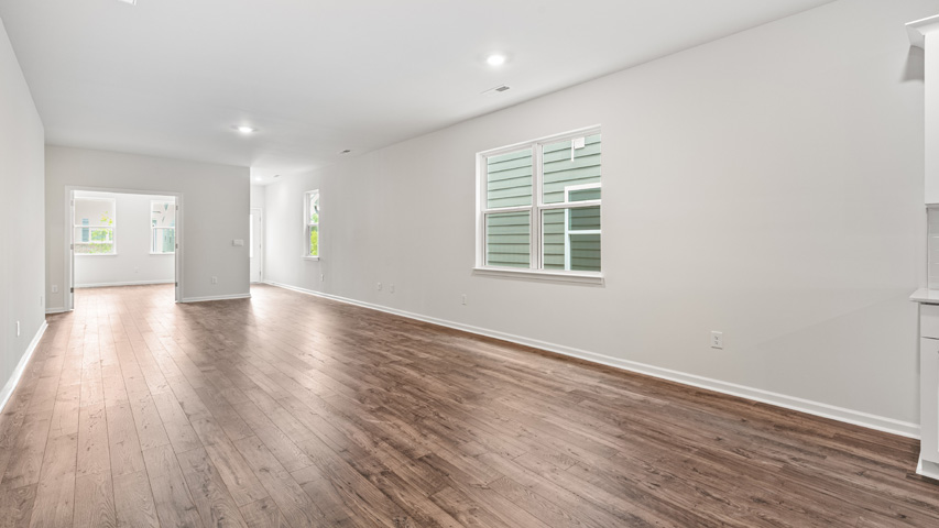Living area with revwood flooring