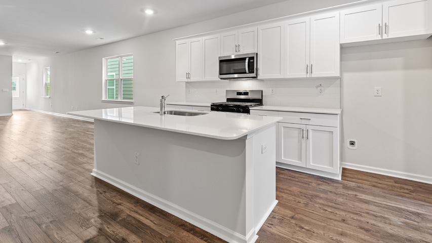 Kitchen with white cabinets