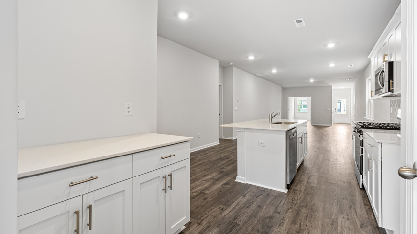 Kitchen with white cabinets