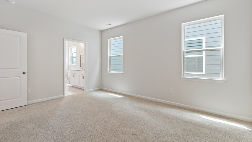 Bedroom with carpet flooring
