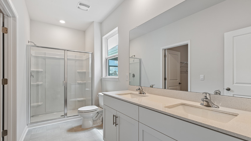 Bathroom with quartz countertops