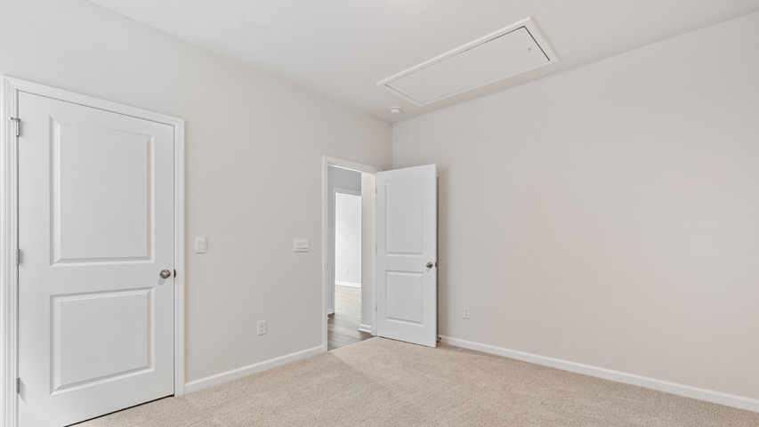 Bedroom with carpet flooring