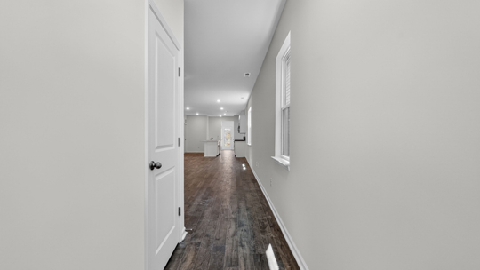 foyer entrwayway with revwood flooring