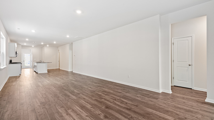 Living area with revwood flooring