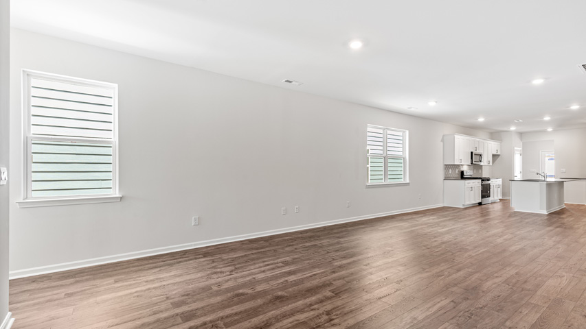 Living area with revwood flooring