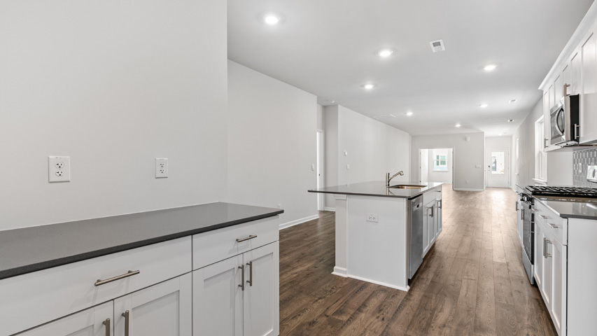 Kitchen with white cabinets