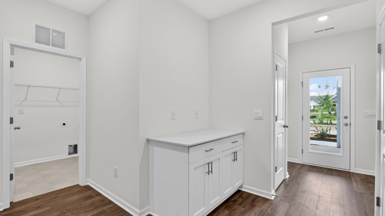 breakfast bar with cabinet storage