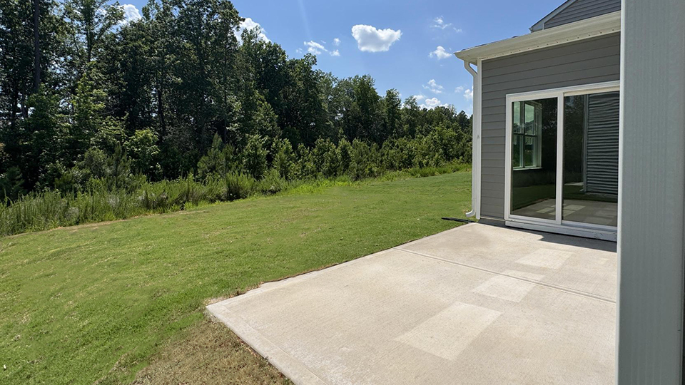 back patio with concrete slab