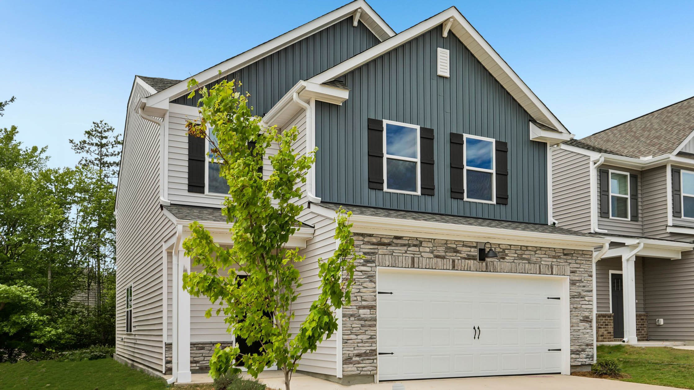 front exterior Walden with 2 car garage