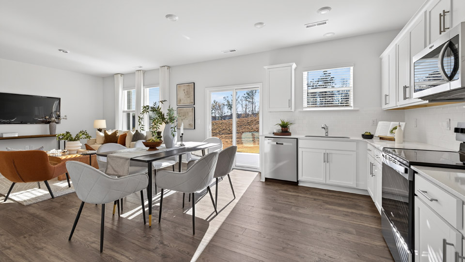 kitchen and dining area
