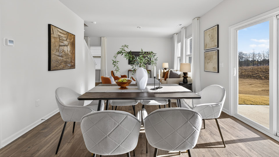 dining area with sliding glass doors to patio