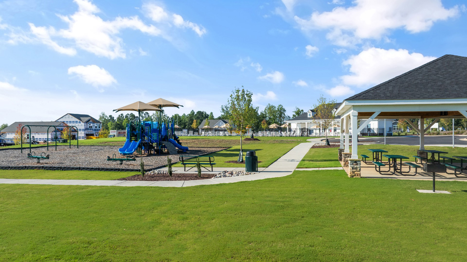 playground and seating area