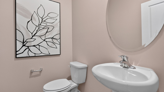 half bath with single pedestal sink