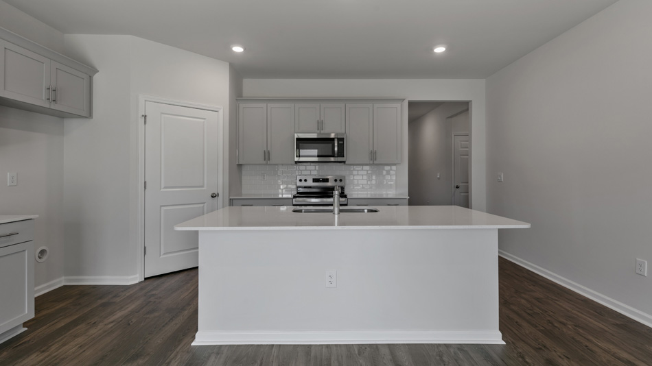 Kitchen with white cabinets