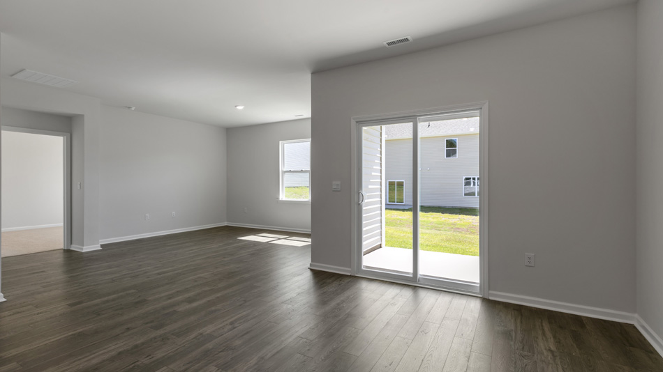 Living area with revwood flooring