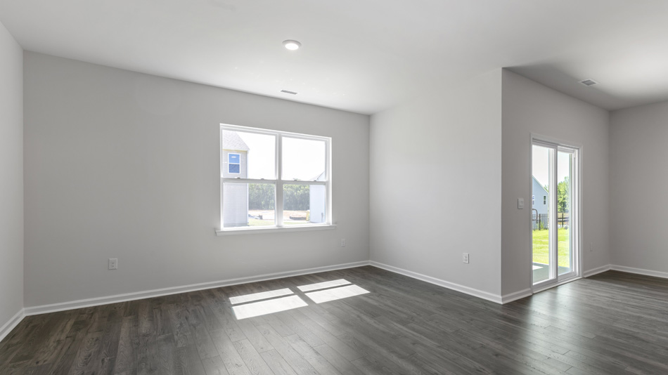 Living area with revwood flooring