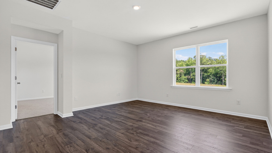 living room with revwood flooring