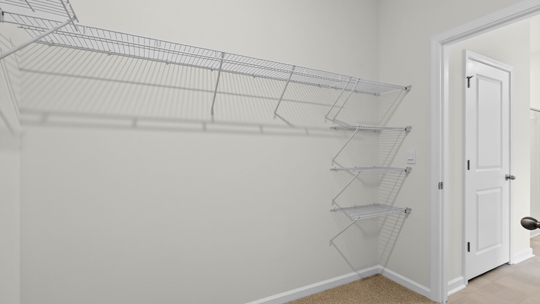 walkin closet with wire shelving