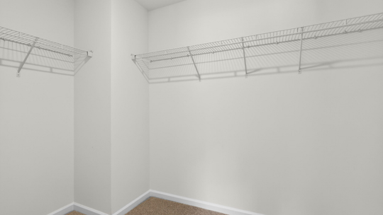 walkin closet with wire shelving
