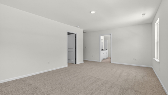 primary bedroom with carpet flooring