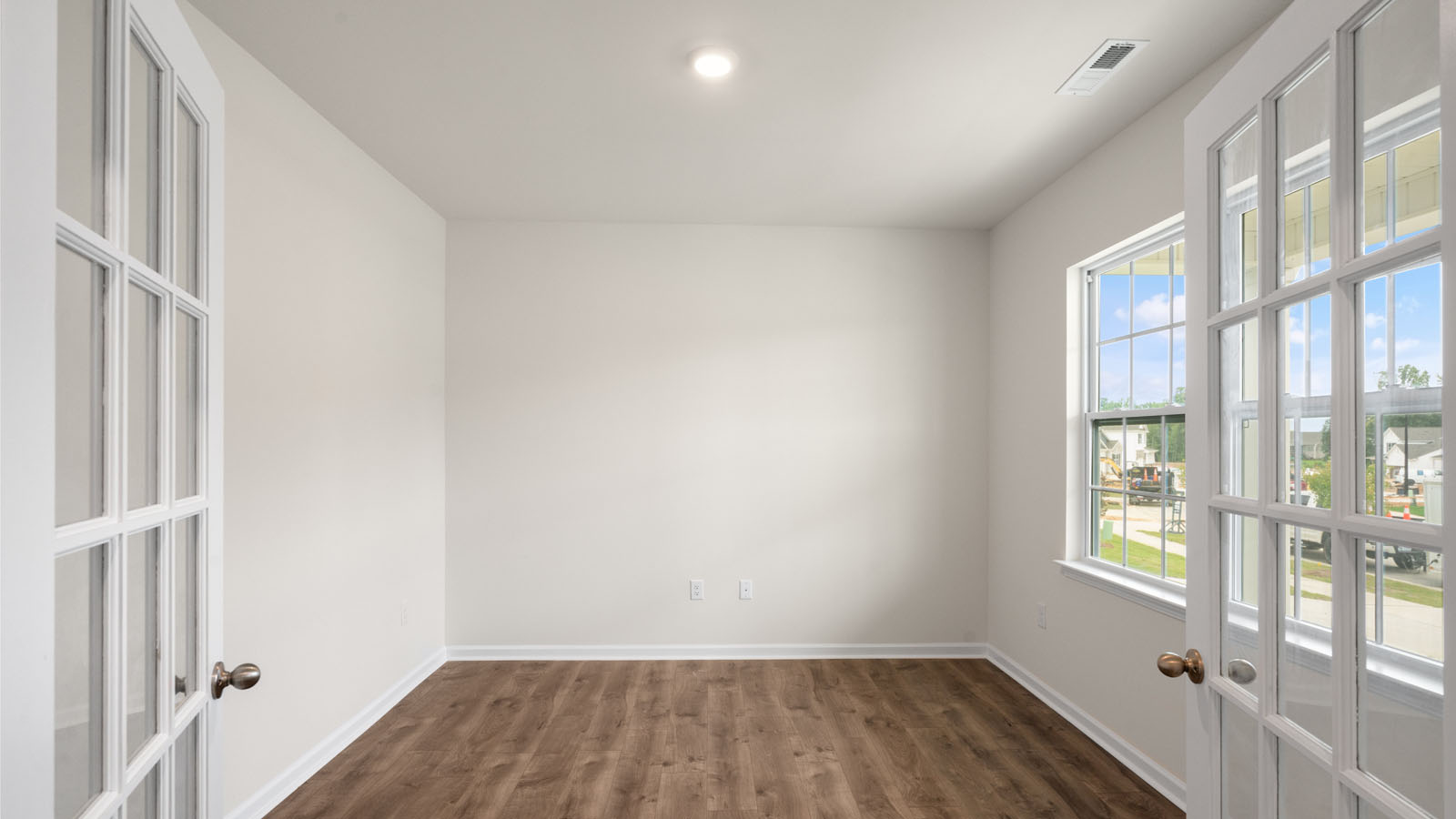 Flex room with french doors