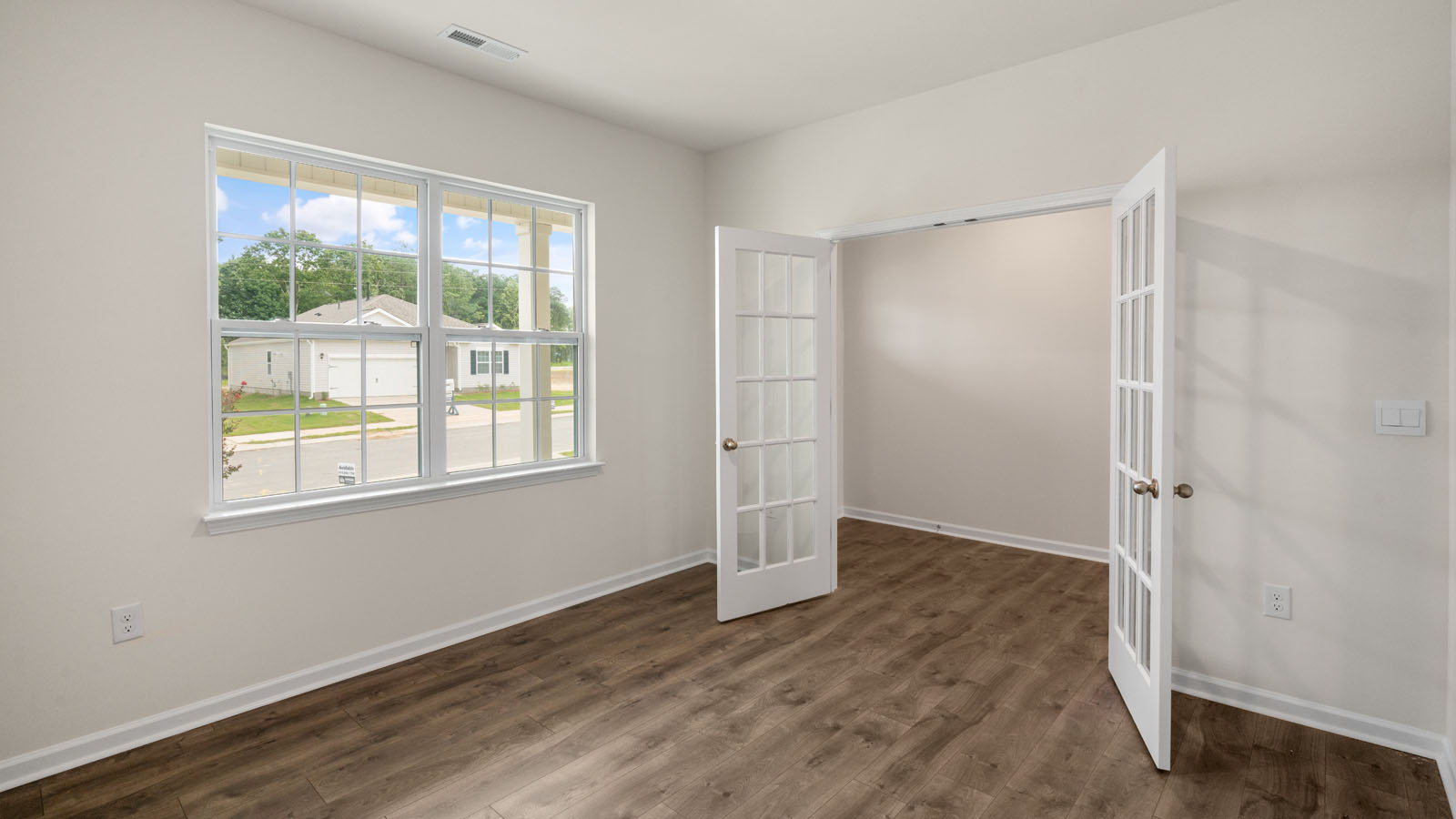 Flex room with french doors