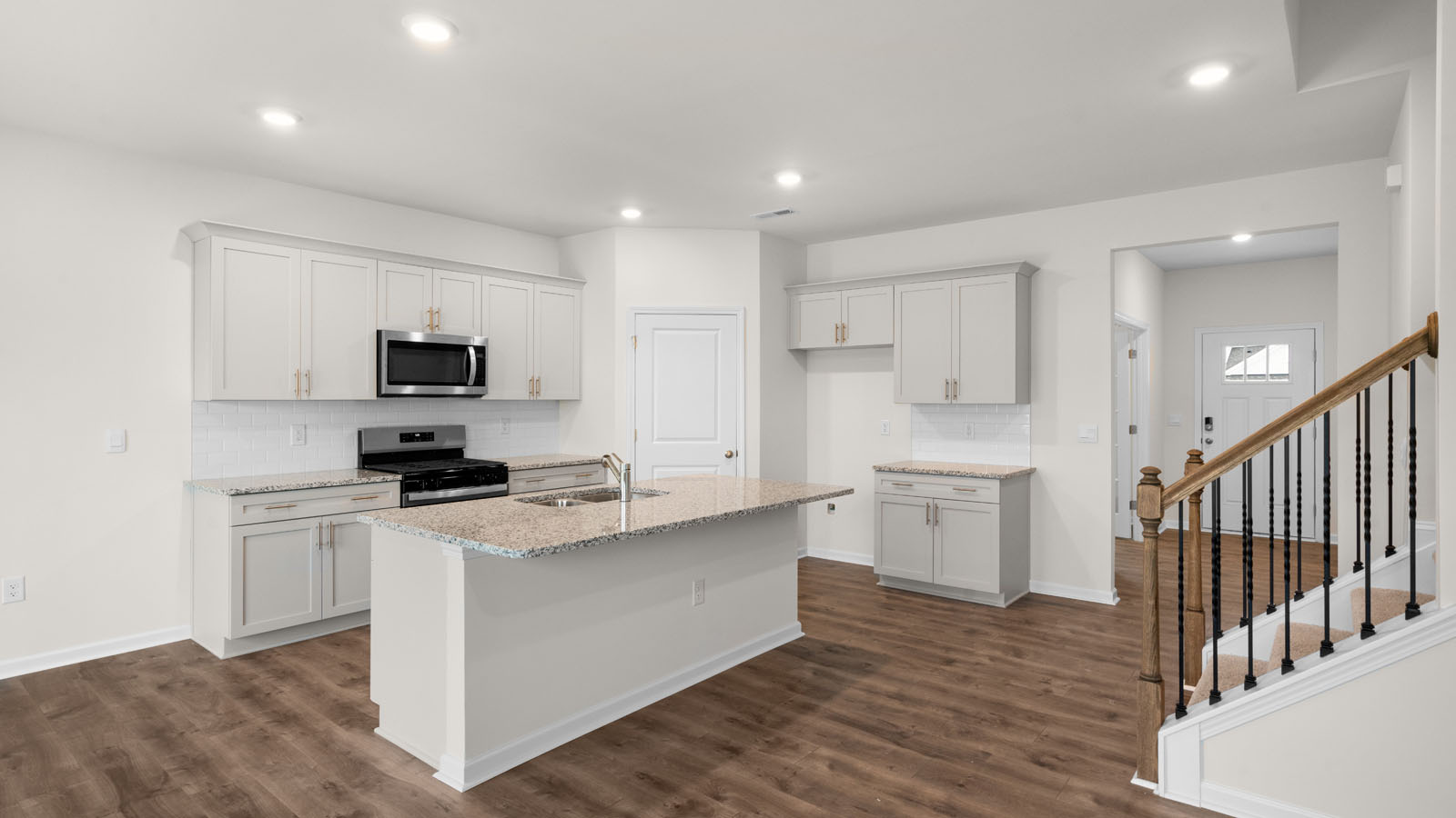 Kitchen with white cabinets