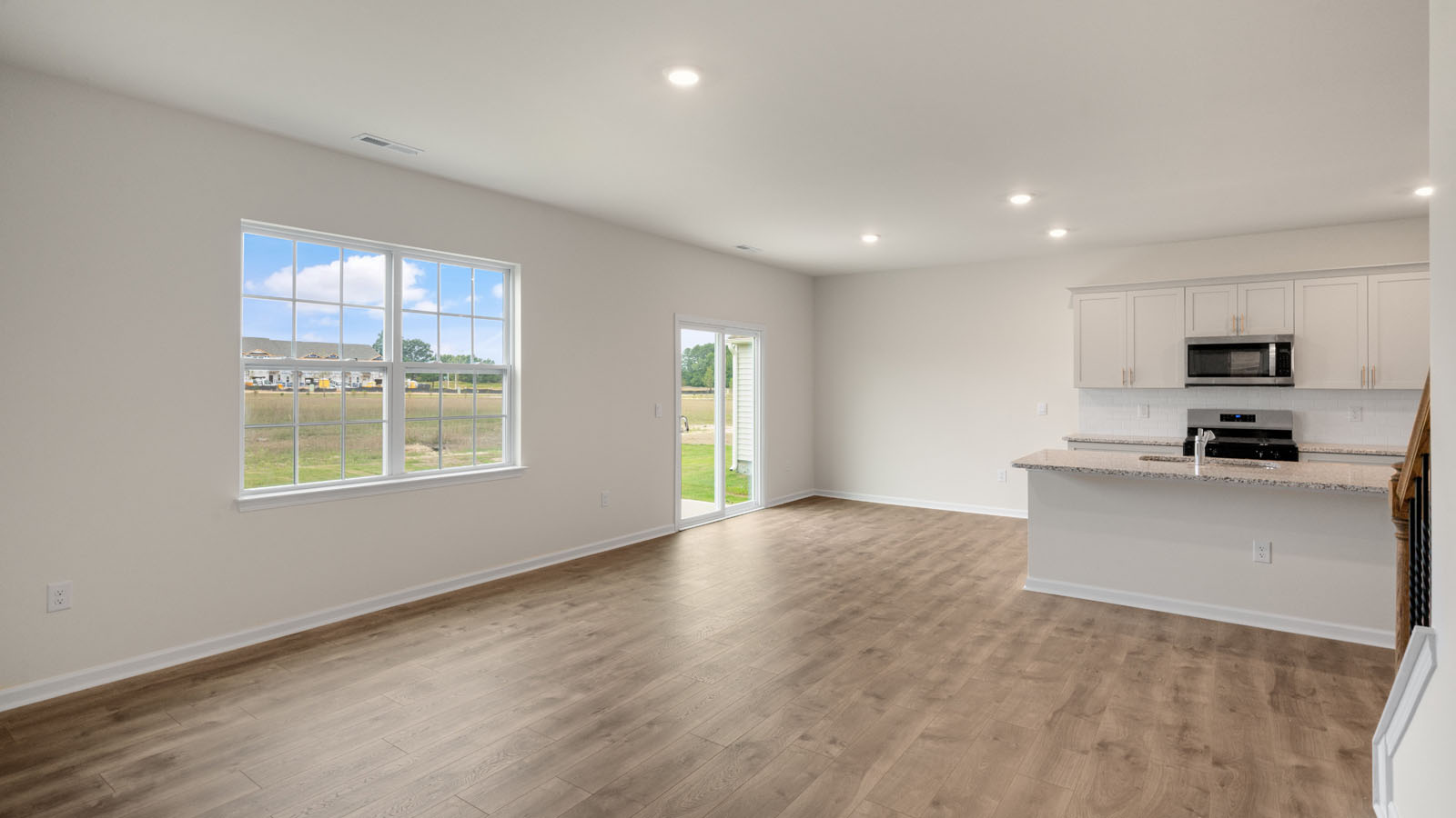 Living area with revwood flooring