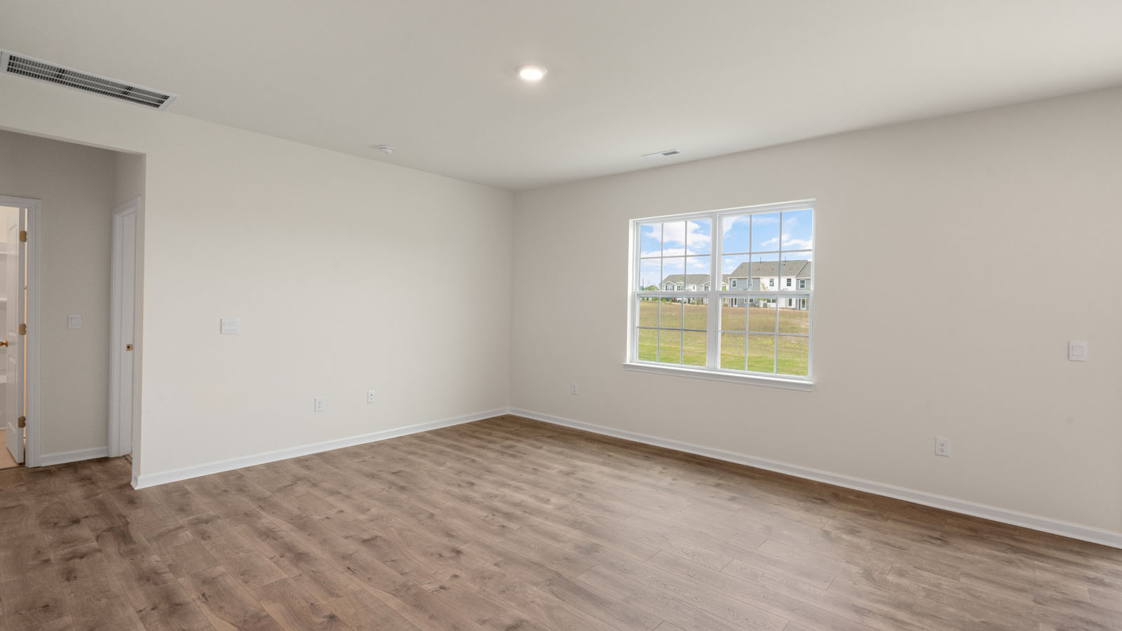 Living area with revwood flooring