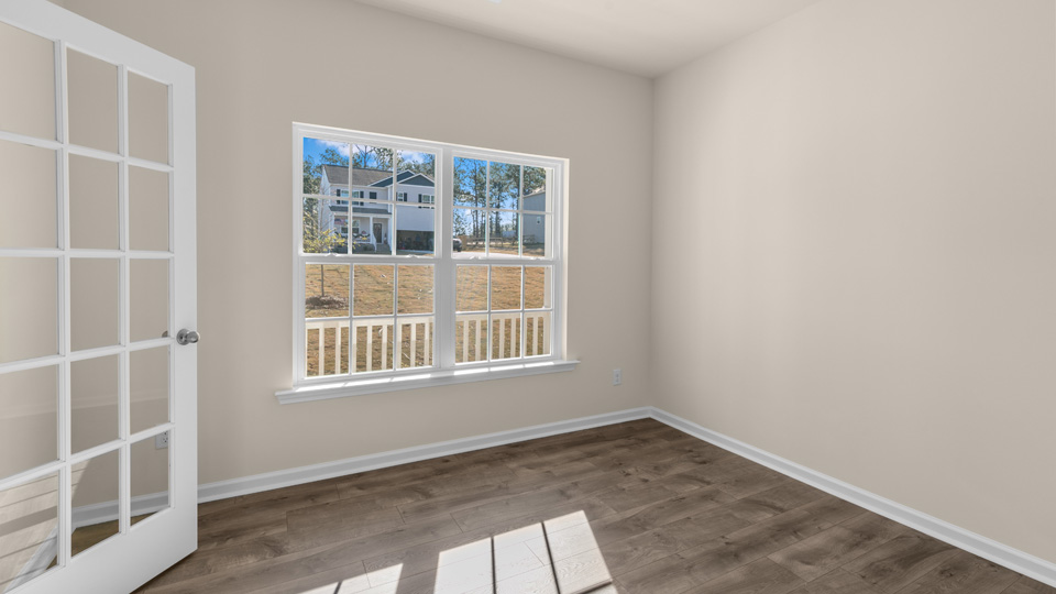 Flex room with french doors