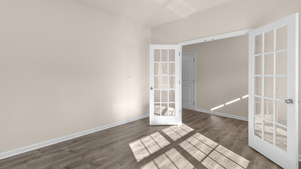 Flex room with french doors