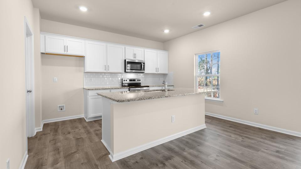 Kitchen with grey cabinets