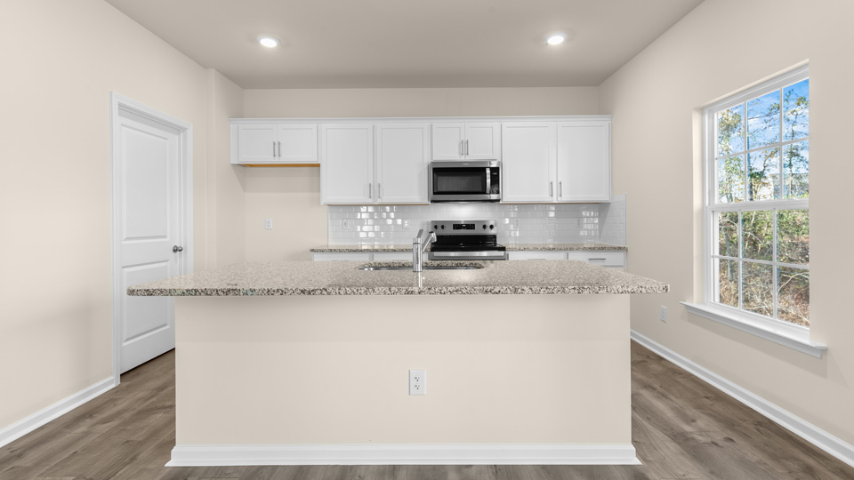 Kitchen with grey cabinets