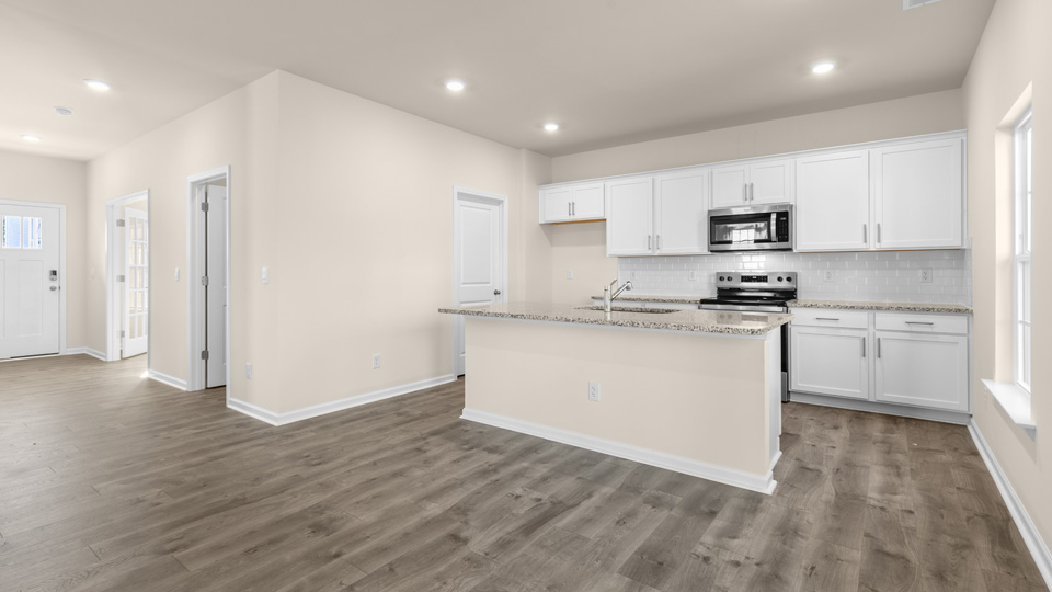 Living area with revwood flooring