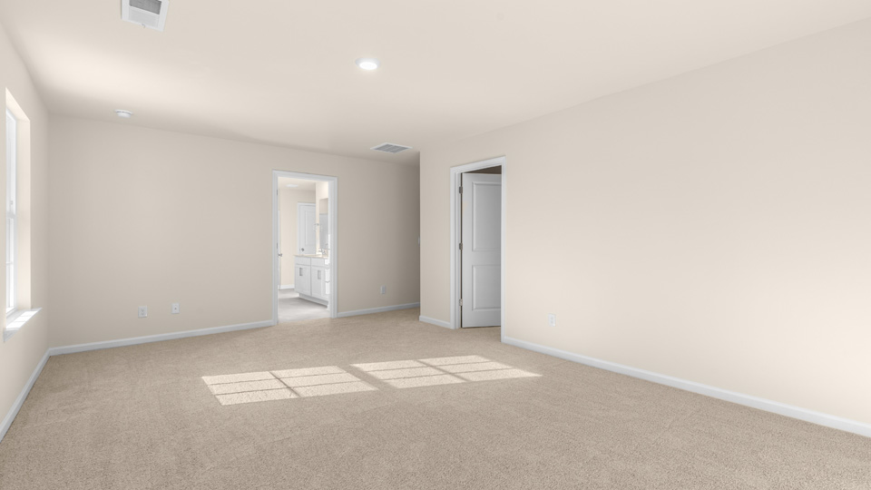 Bedroom with carpet