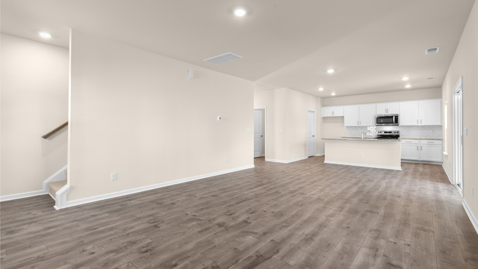 Living area with revwood flooring