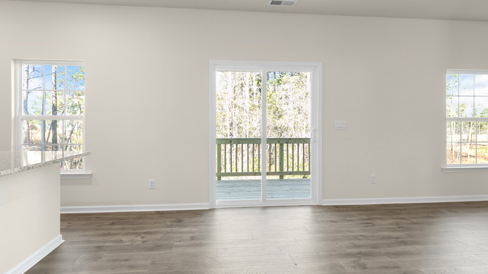 Living area with revwood flooring
