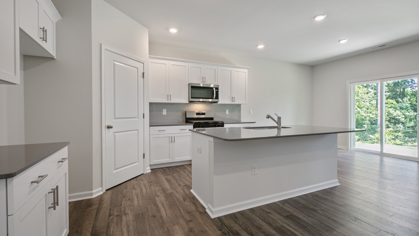 Kitchen with white cabinets