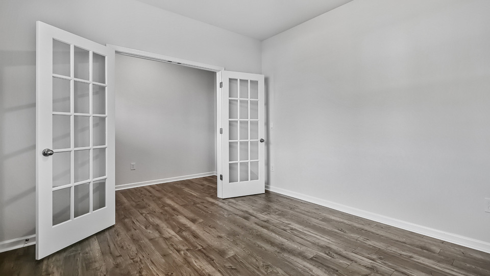 Flex room with french doors