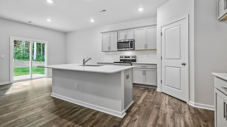 Kitchen with white cabinets