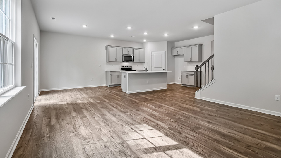 Living area with revwood flooring