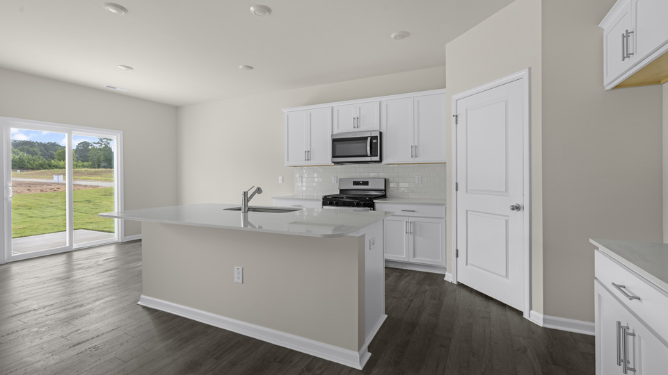 Kitchen with white cabinets
