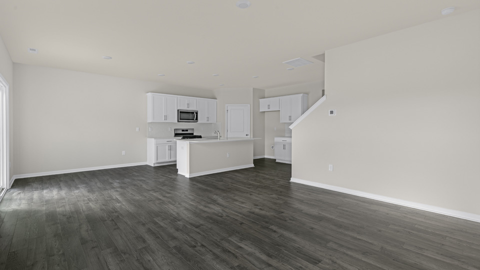 Living area with revwood flooring