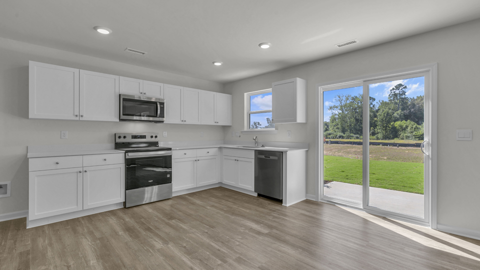 Kitchen with quartz counters