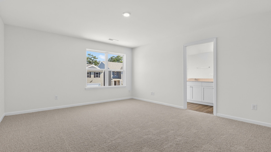 primary bedroom with carpet flooring
