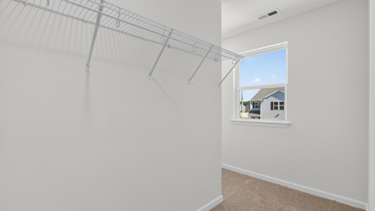 walkin closet with wire shelving