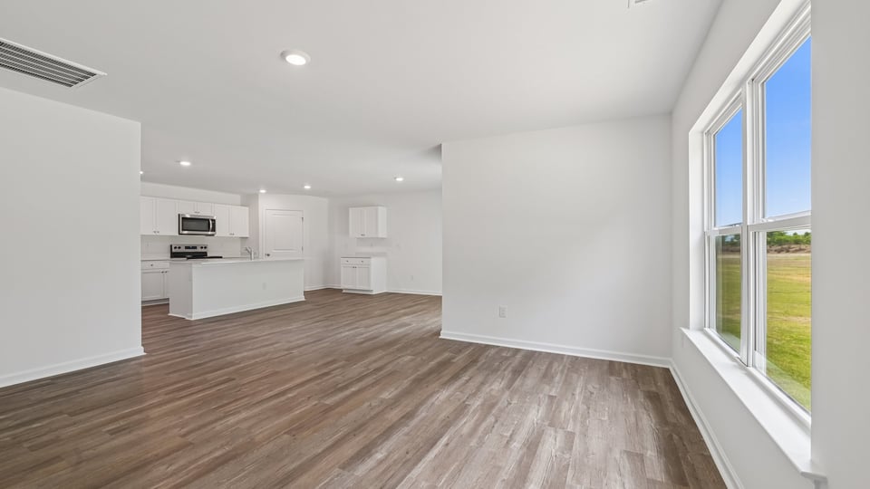 open concept living areas with lots of natural lighting