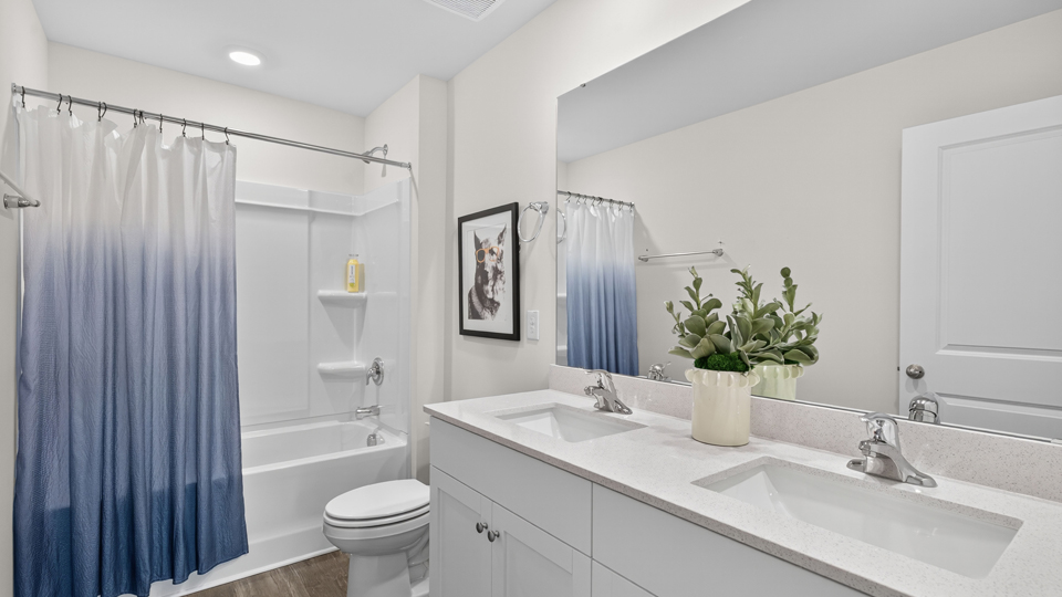 additional bathroom with double vanity sink